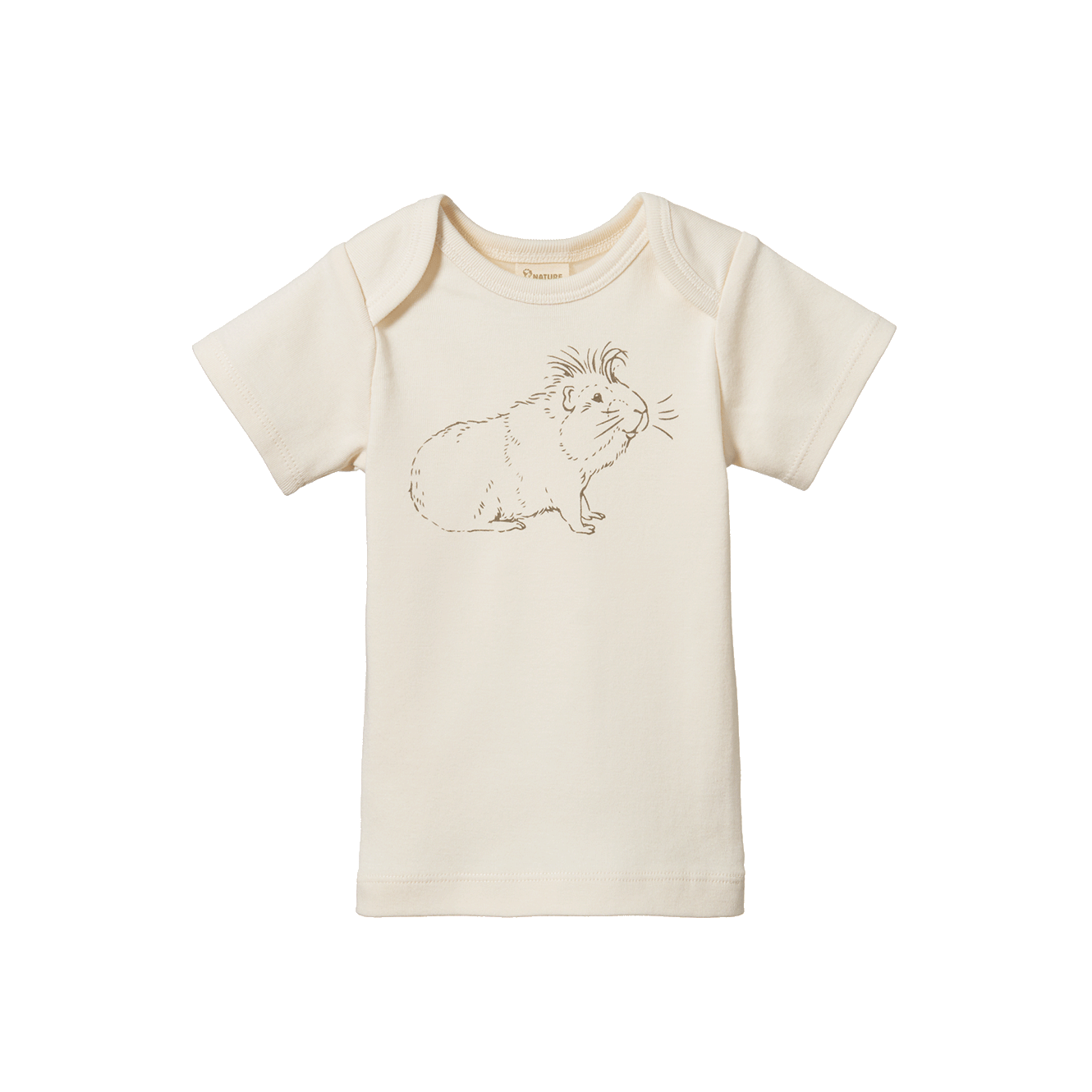 Nature Baby Short Sleeve Simple Tee Guinea Pig Gala Natural Print