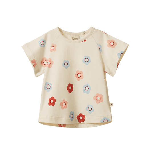 Nature Baby Juniper Tee Flora Stamp Print