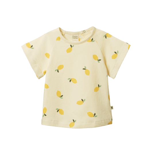 Nature Baby Juniper Tee Lemon Cream Print