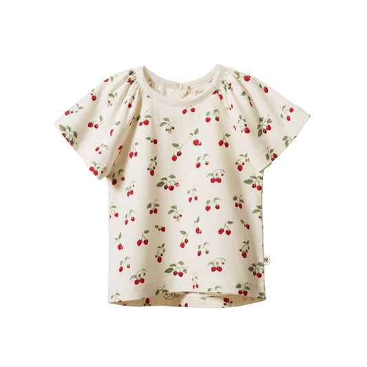 Nature Baby Faye Tee Strawberry Blush Print