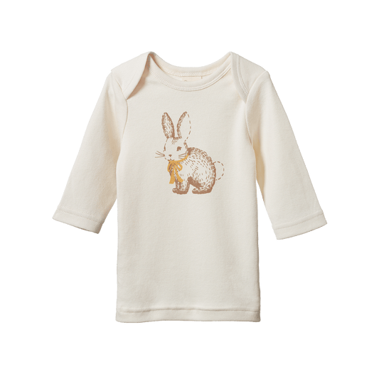 Nature Baby Baby Tee Rabbitty Natural Print