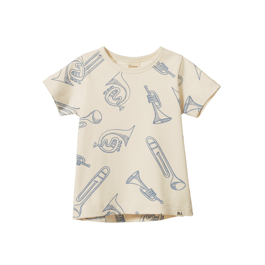 Nature Baby Short Sleeve River Tee Jazz Natural Print