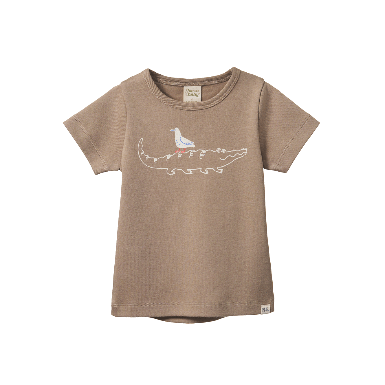 Nature Baby Short Sleeve River Tee Curious Crocodile Print