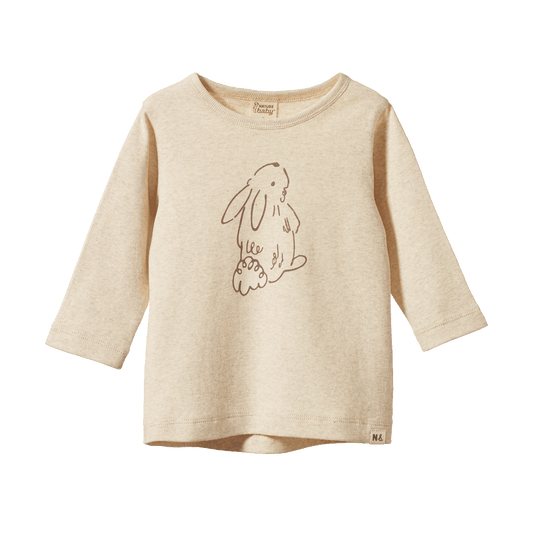 Nature Baby Long Sleeve River Tee Bramble Bunny Print
