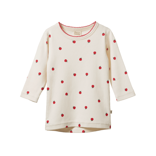 Nature Baby Long Sleeve Cloud Tee Raspberry Print