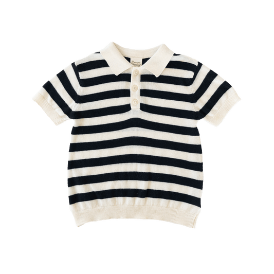 Nature Baby Stevie Polo Navy Bold Stripe