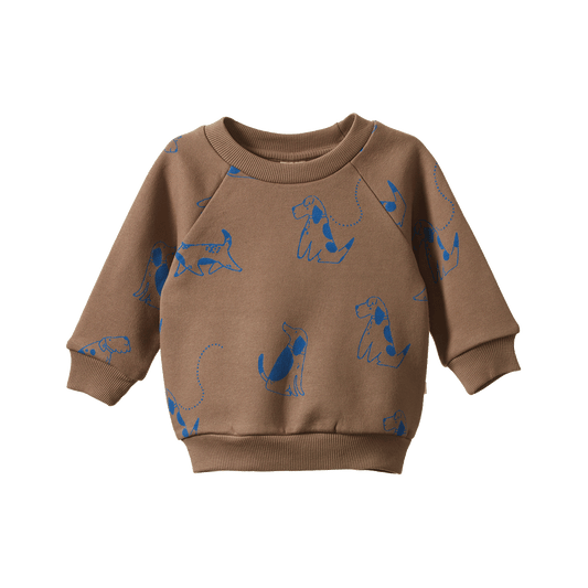Nature Baby Emerson Sweater Dog Walks Print