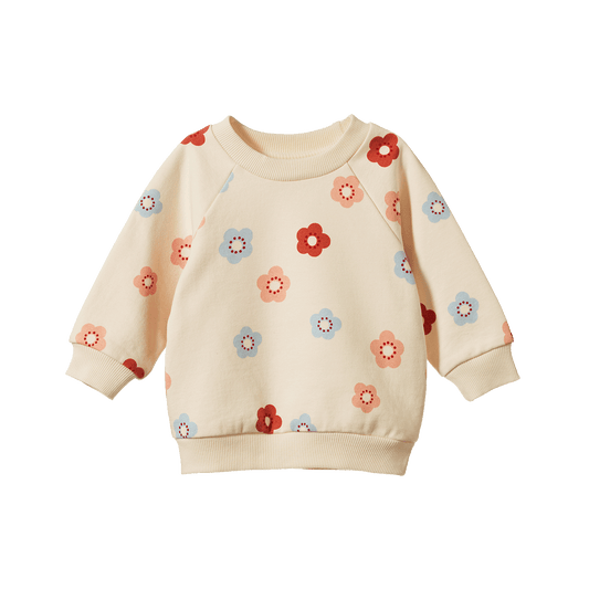 Nature Baby Emerson Sweater Flora Stamp Print