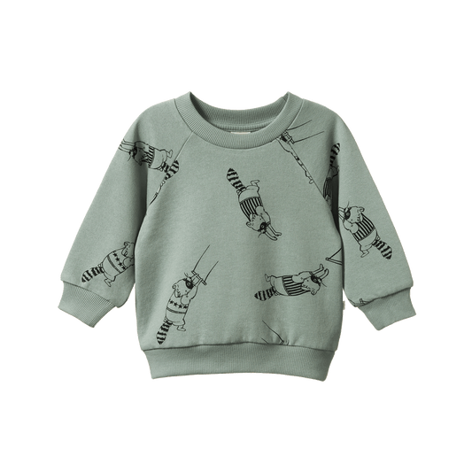 Nature Baby Emerson Sweater Raccoon Rhapsody Print
