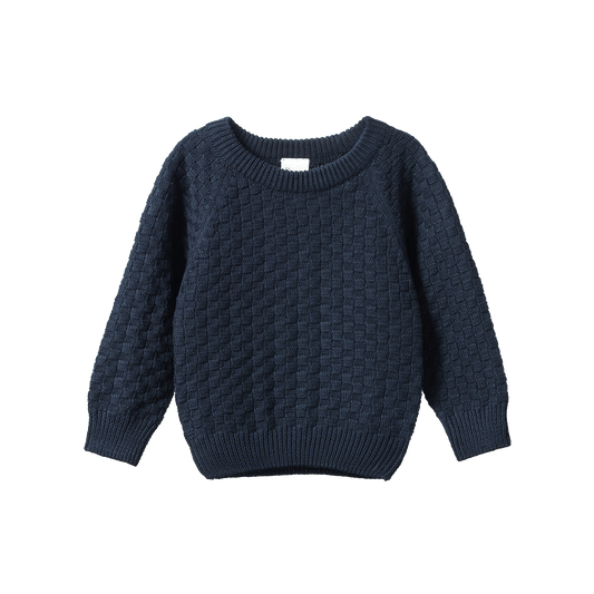 Nature Baby Billy Jumper Navy Basket Knit