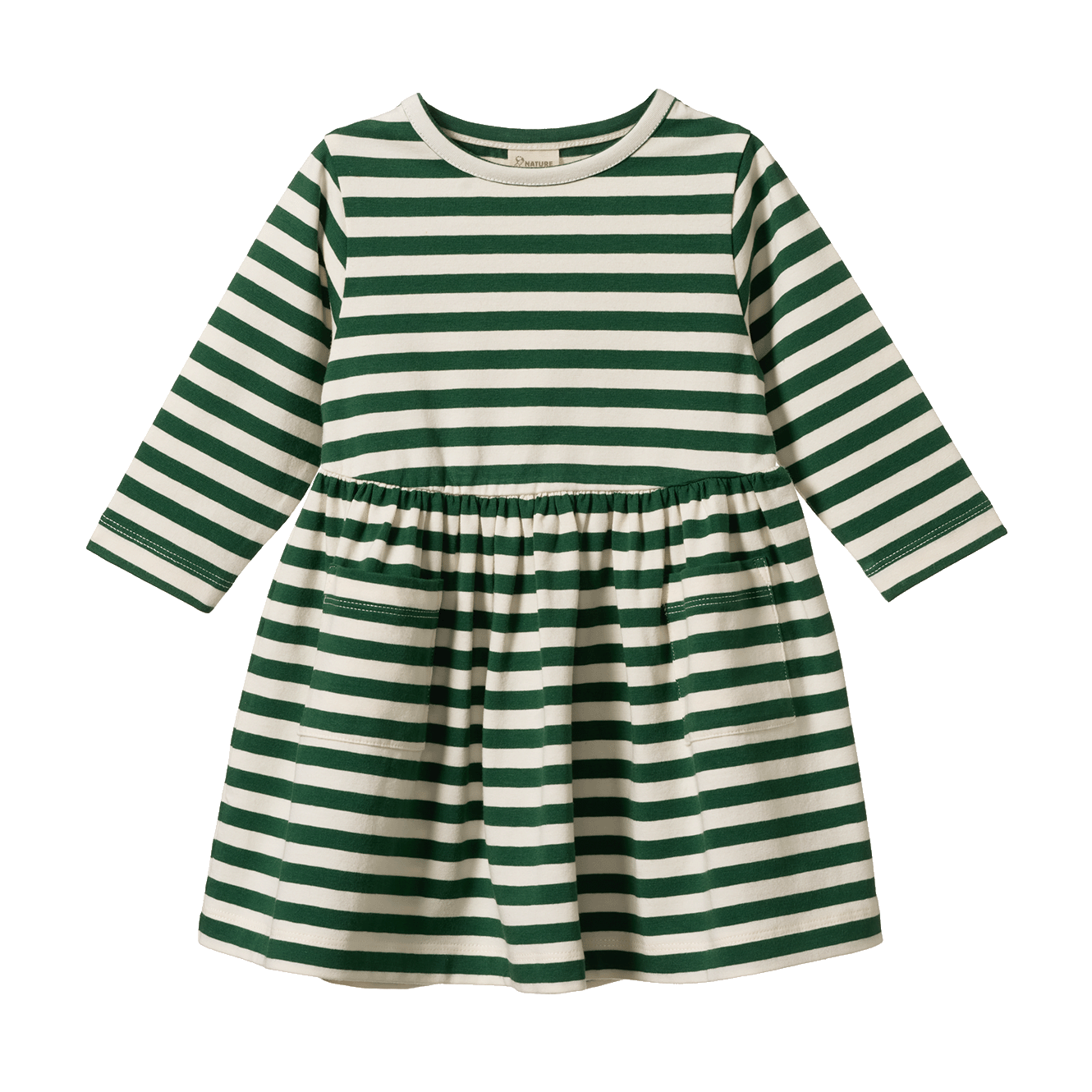 Nature Baby Long Sleeve Twirl Dress Eden Sea Stripe