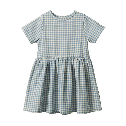 Nature Baby Saturday Dress Blue Gingham