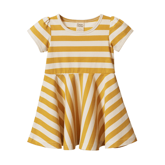 Nature Baby Seaside Dress Golden Sea Stripe