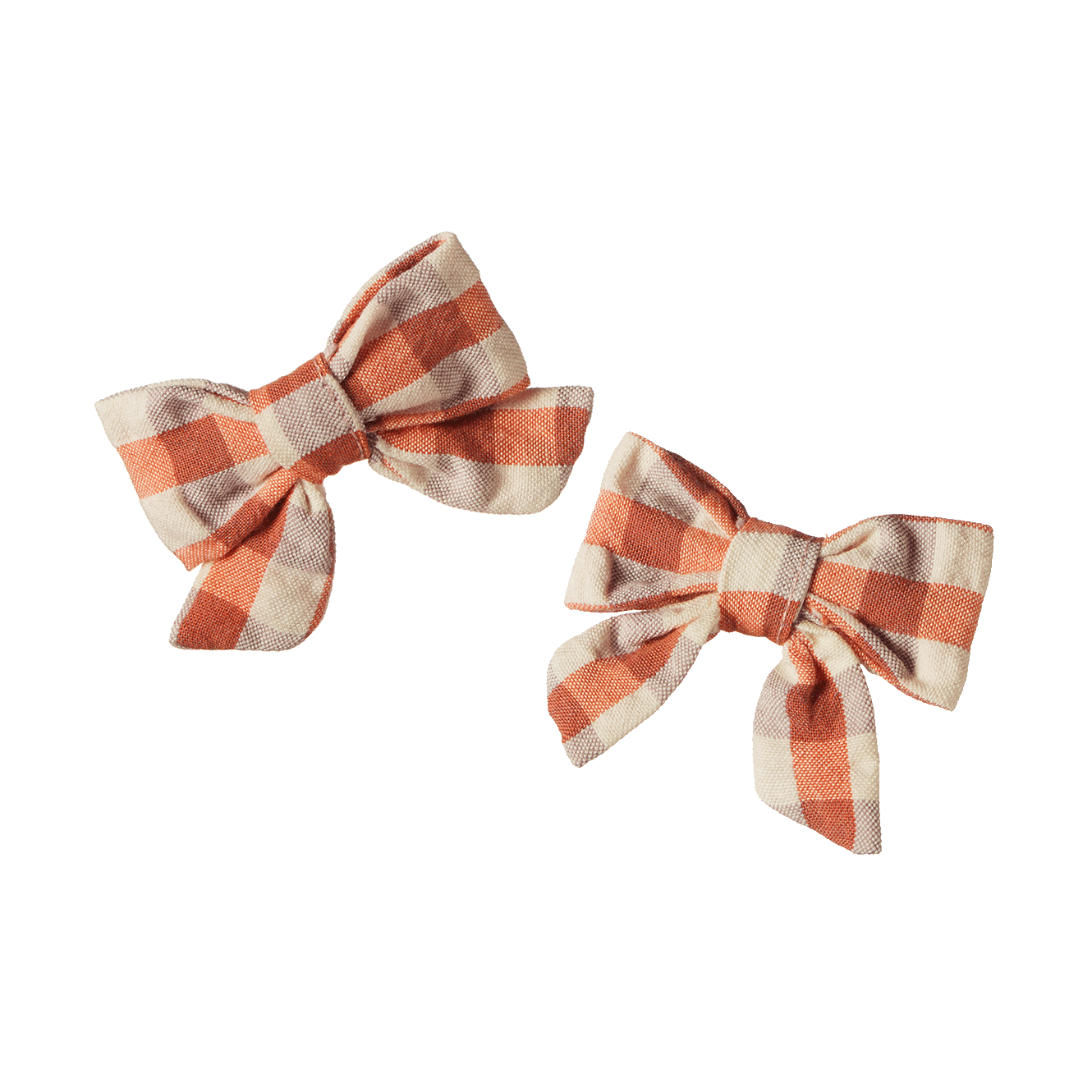 Nature Baby Small Bow Hair Clips Dandelion Gingham 2pack