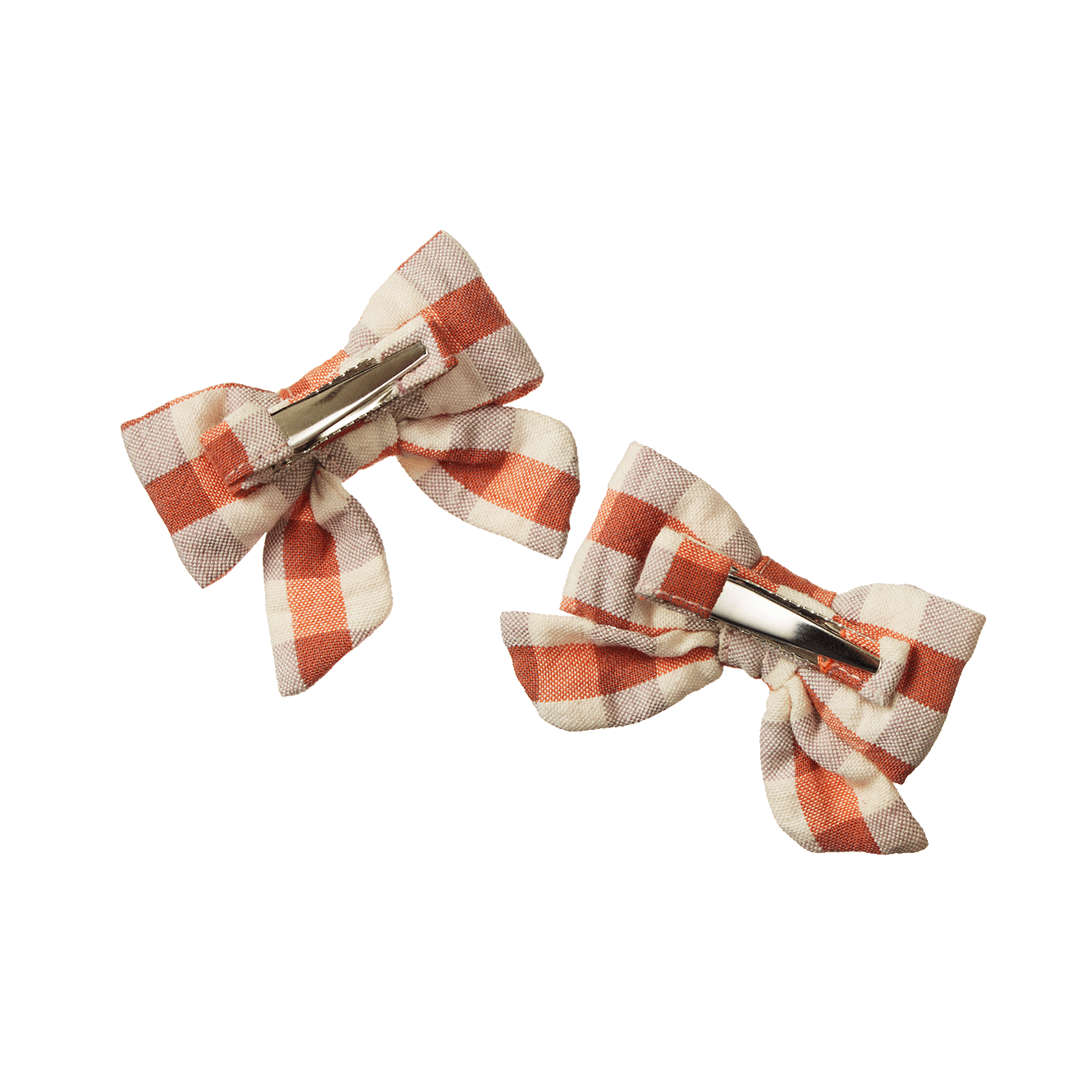 Nature Baby Small Bow Hair Clips Dandelion Gingham 2pack
