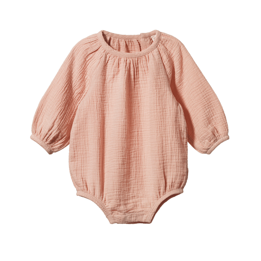 Nature Baby Meadow Bodysuit Muslin Rose Dust