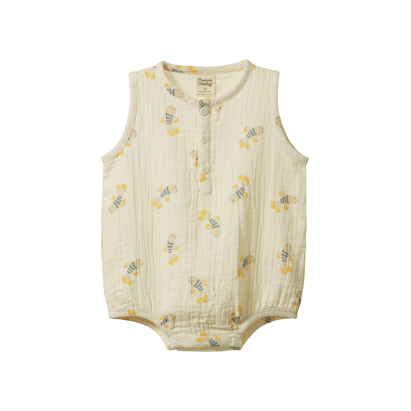 Nature Baby Cedar Suit Muslin Fish Fable Print