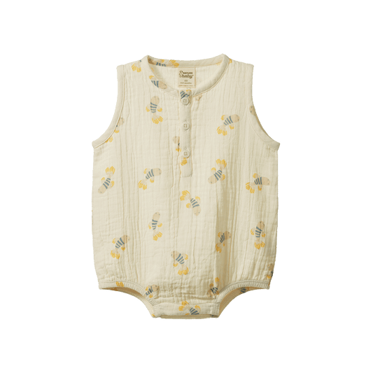 Nature Baby Cedar Suit Muslin Fish Fable Print