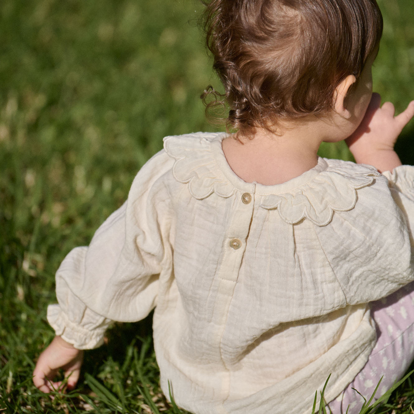Nature Baby Ruffle Cameron Blouse Natural
