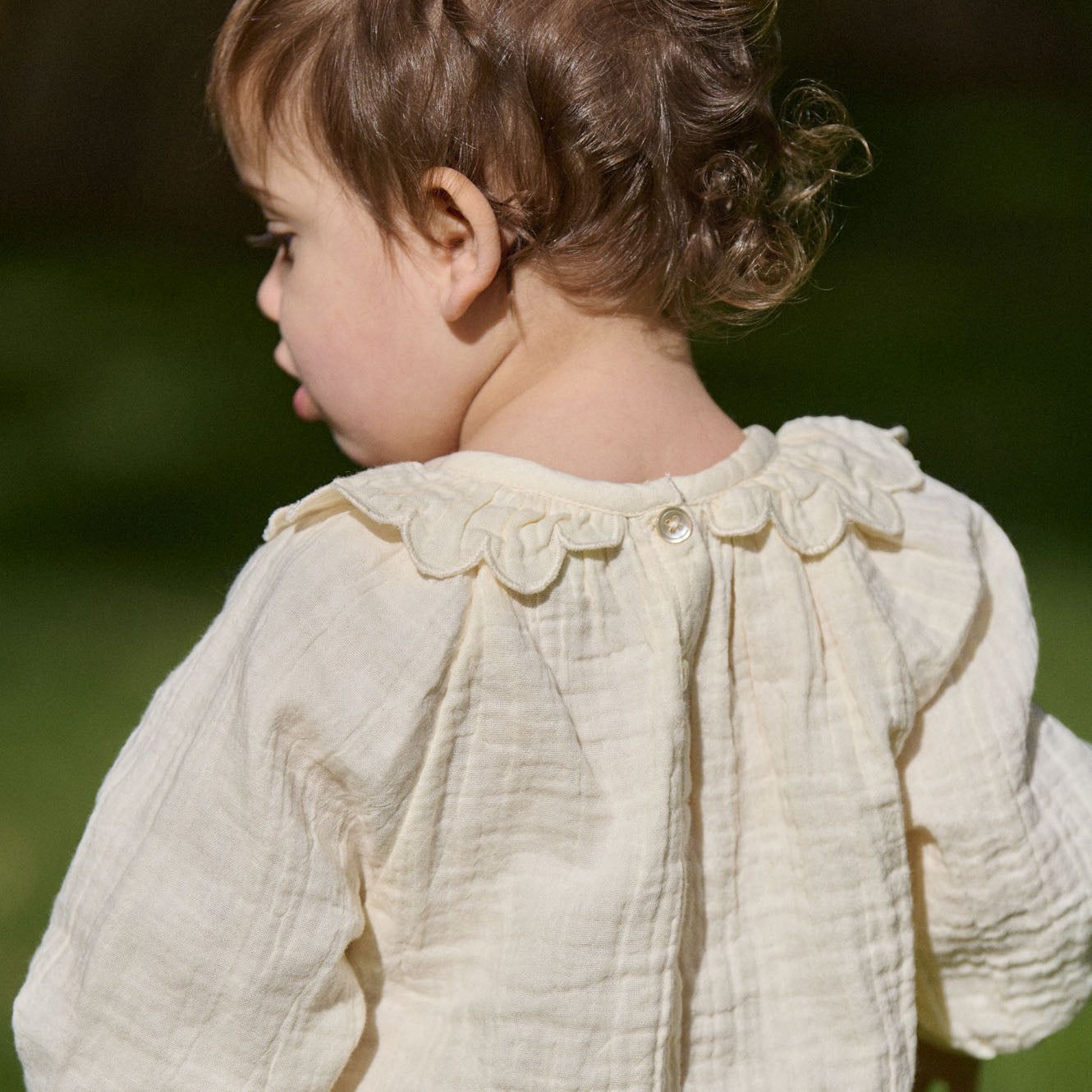 Nature Baby Ruffle Cameron Blouse Natural