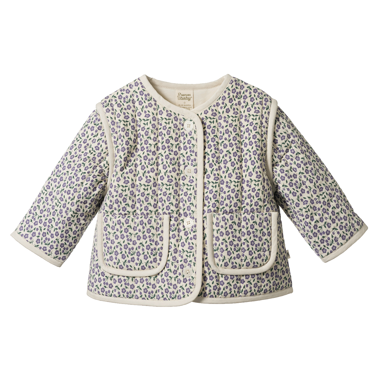 Nature Baby Edith Quilted Jacket Briarwood Heron Print
