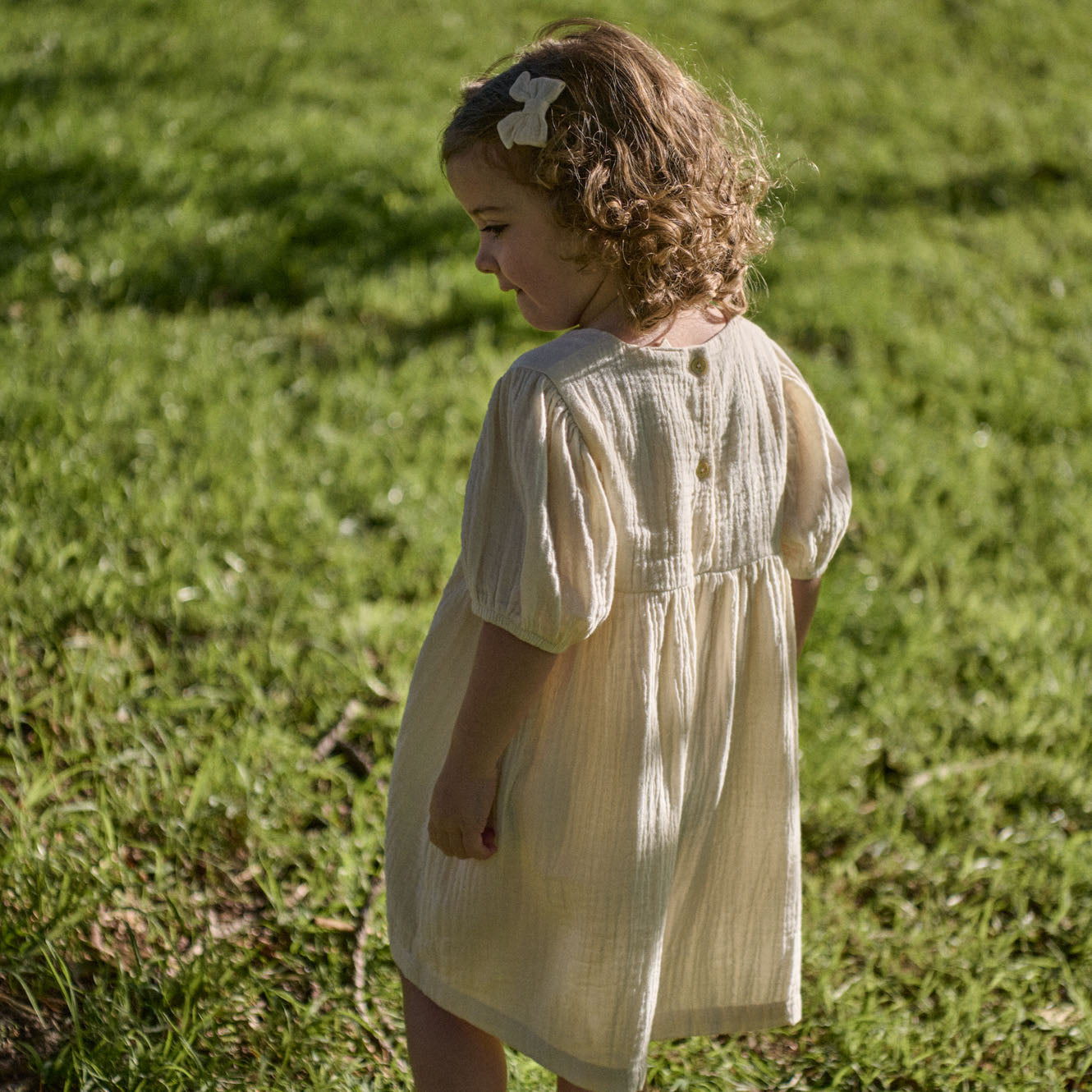Nature Baby Albertine Dress Muslin Natural