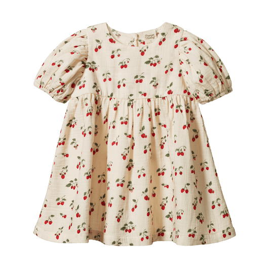 Nature Baby Albertine Dress  Strawberry Blush Print