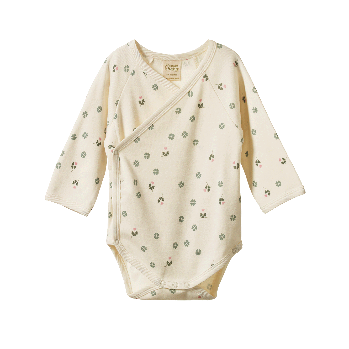 Nature Baby Long Sleeve Kimono Bodysuit Lucky Print