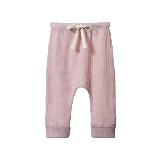 Nature Baby Merino Essential Drawstring Pants Pointelle Lilac