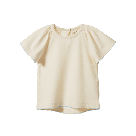 Nature Baby Faye Tee Natural with Blue
