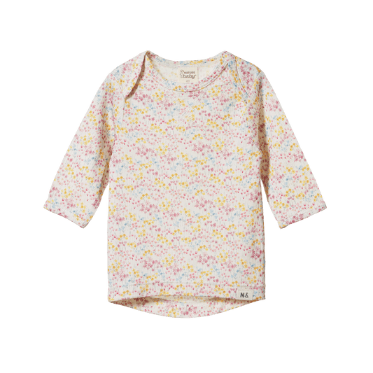 Nature Baby Merino Essential Tee Wildflower Mountain Print