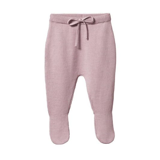 Nature Baby Merino Knit Footed Rompers Lilac