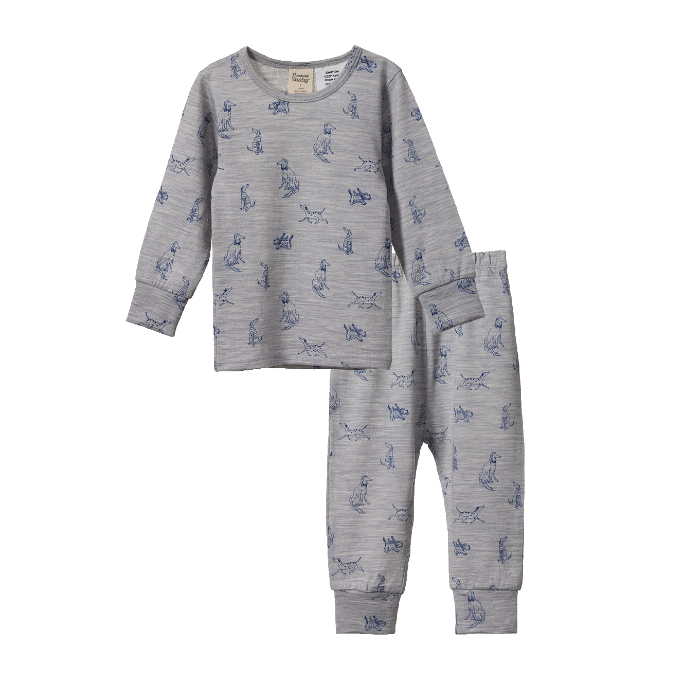 Nature Baby Merino Essential Long Sleeve Pyjamas Set Best Friend Print Merino