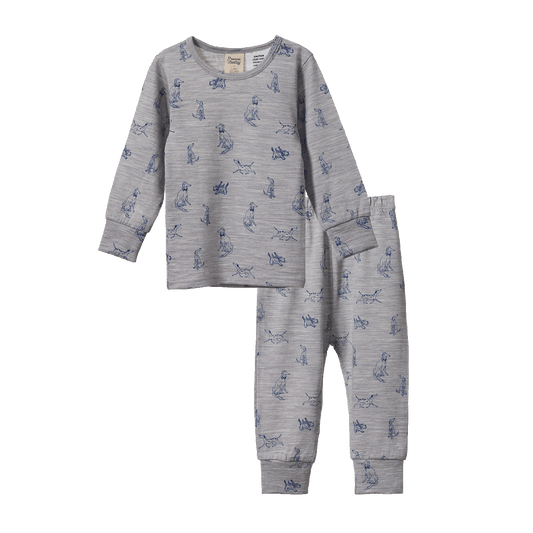 Nature Baby Merino Essential Long Sleeve Pyjamas Set Best Friend Print Merino