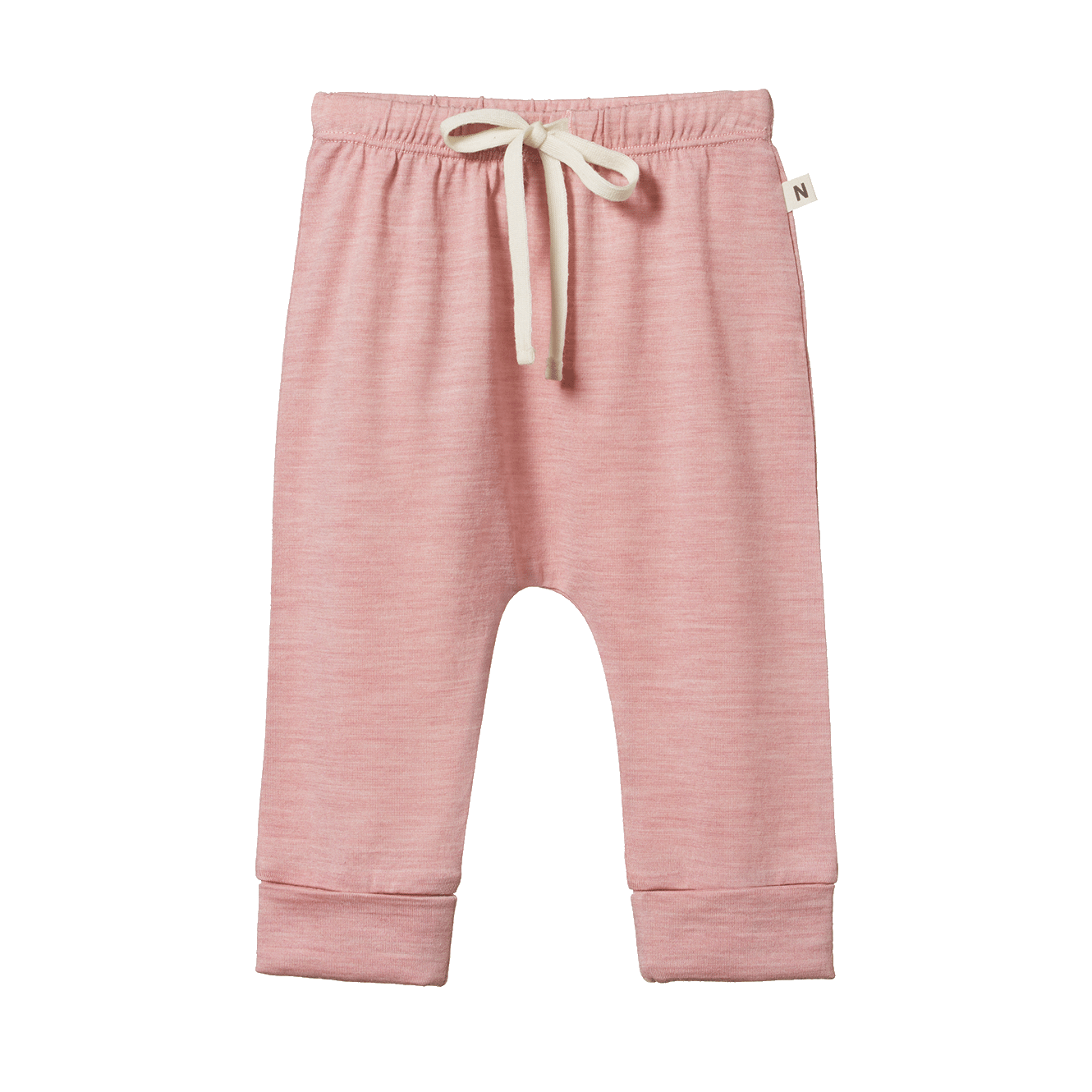 Nature Baby Merino Essential Drawstring Pants Mauve Marl