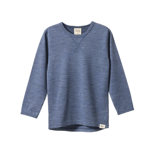 Nature Baby Merino Essential Long Sleeve Tee Vintage Indigo Marl