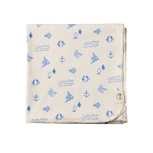 Nature Baby Cotton Wrap Atlantic Print