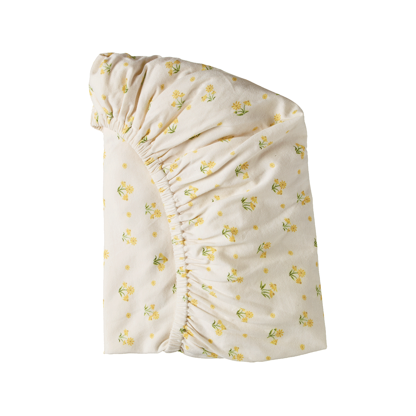 Nature Baby Fitted Sheet Jersey Daisy Daze Yellow Print Bassinet