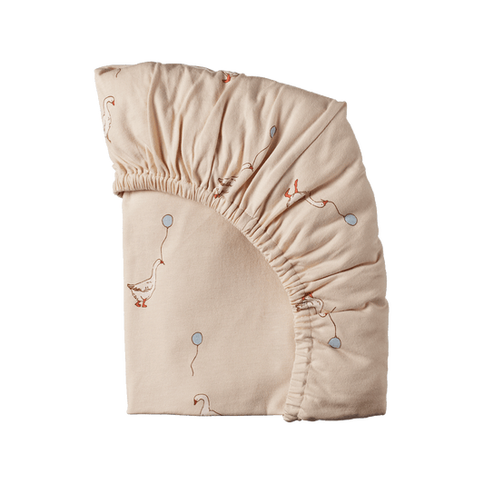 Nature Baby Fitted Sheet Goose Lullaby Print Cot