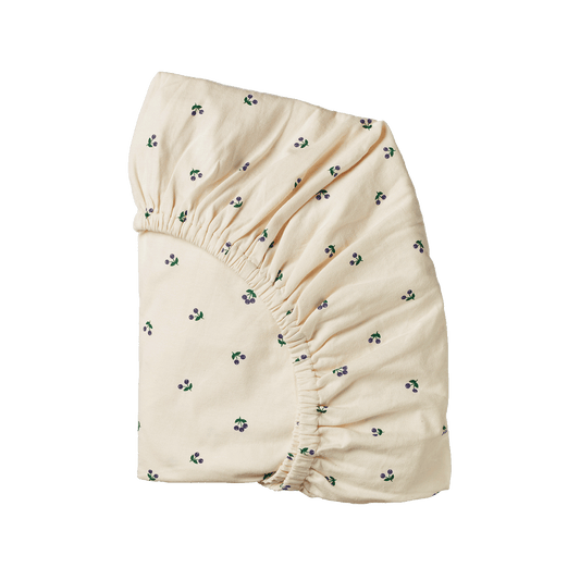 Nature Baby Fitted Sheet Jersey Winter Berry Print Bassinet