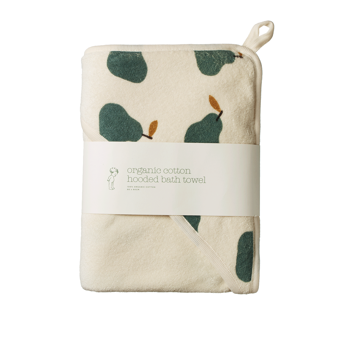 Nature Baby Organic Cotton Hooded Towel Pear Print