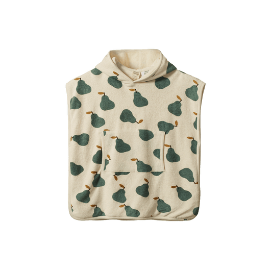 Nature Baby Organic Cotton Poncho Towel Pear Print