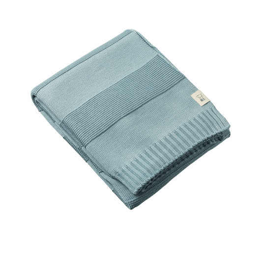 Nature Baby Merino Knit Pearl Blanket Powder Blue