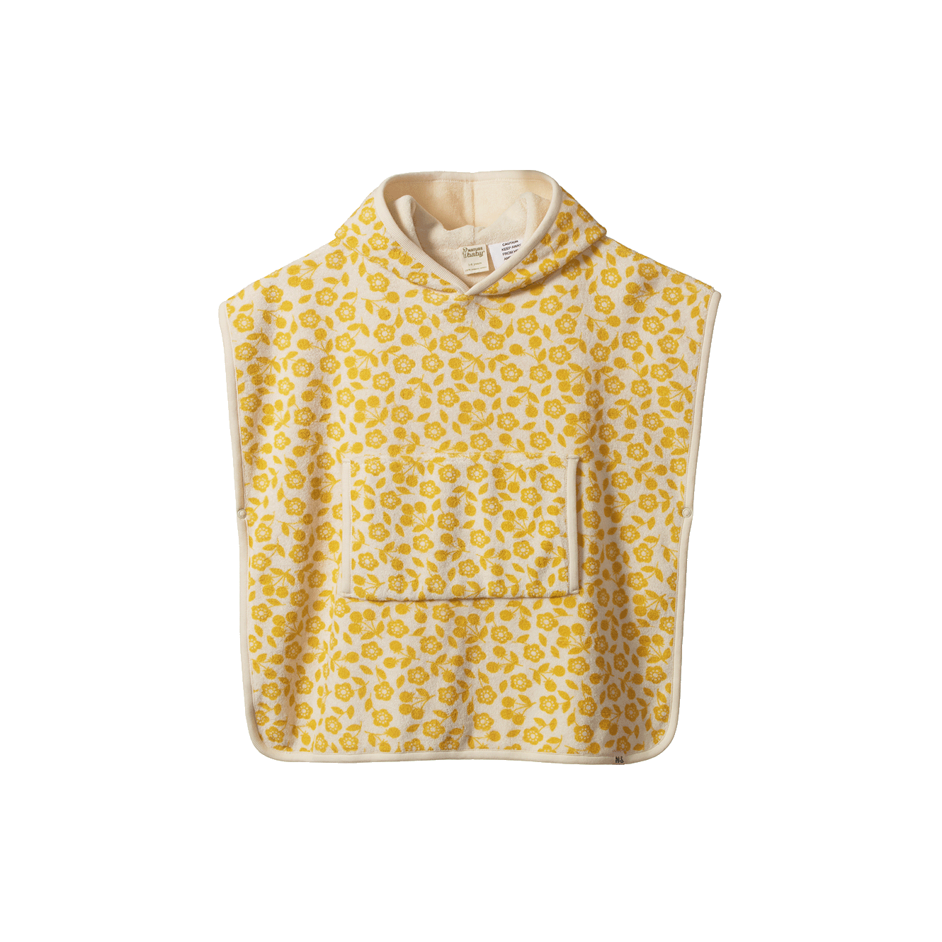 Nature Baby Organic Cotton Poncho Towel Kitchen Garden Freesia Print