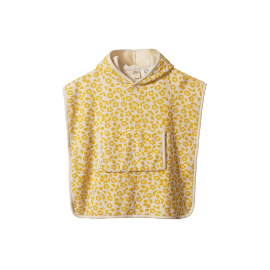 Nature Baby Organic Cotton Poncho Towel Kitchen Garden Freesia Print