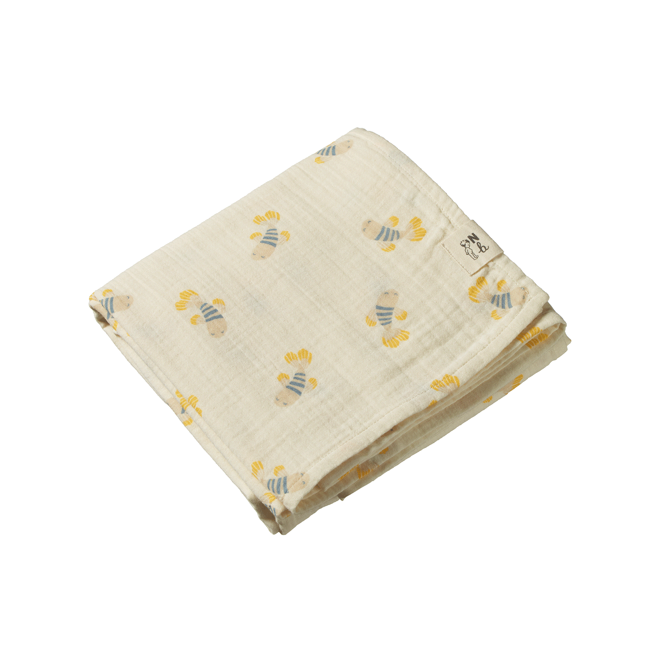 Nature Baby Muslin Wrap Fish Fable Print