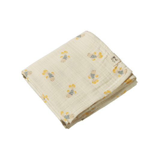 Nature Baby Muslin Wrap Fish Fable Print