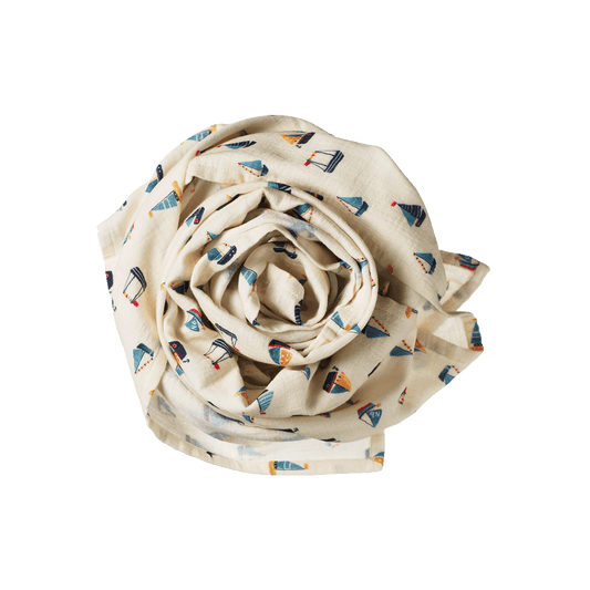 Nature Baby Muslin Wrap Regatta Print