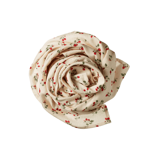 Nature Baby Muslin Wrap Strawberry Blush Print