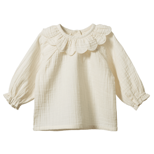 Nature Baby Ruffle Cameron Blouse Natural Crinkle